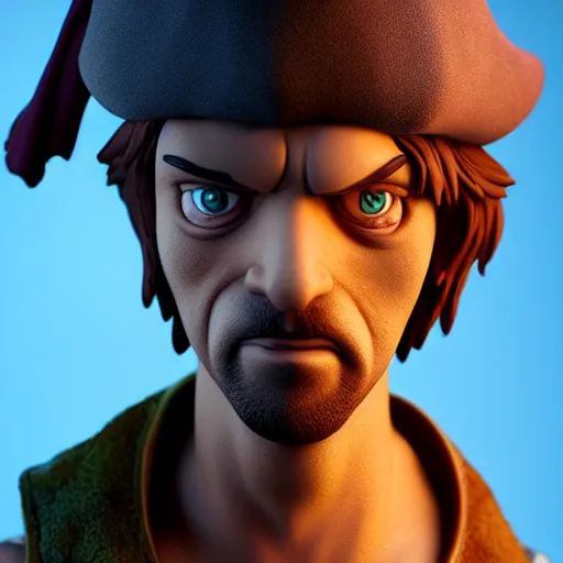 Image similar to shaggy as a pirate, figurine, 8 k, hyperdetalied, studio lighting, cgsociety,