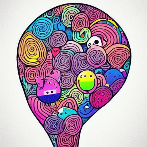 Prompt: colorful kerby rosanes style art, doodle, colorful doodles, artstation, dribbble, pinterest, white background