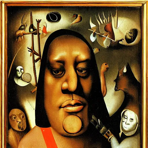 Image similar to charlie parker by hieronymus bosch