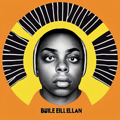 Image similar to african american billie eilish on a rapper's album cover