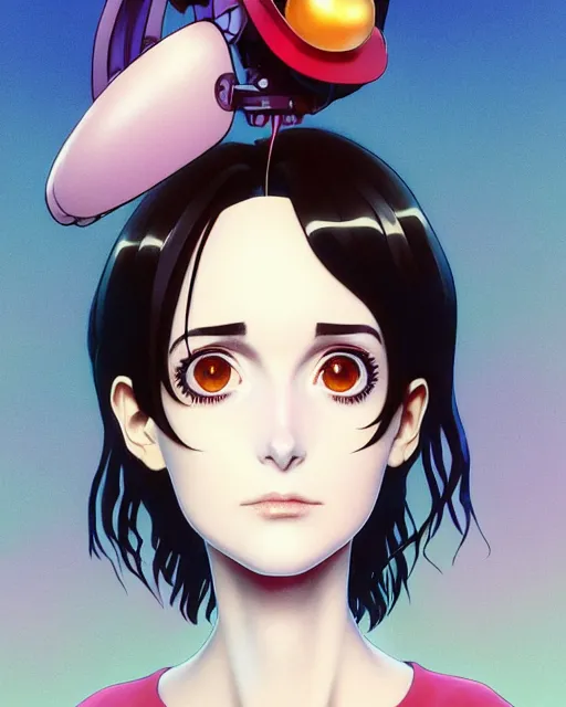 Image similar to portrait Anime as winona ryder beetlejuice girl cute-fine-face, brown-black-hair pretty face, realistic shaded Perfect face, fine details. Anime. beetlejuice realistic shaded lighting by Ilya Kuvshinov katsuhiro otomo ghost-in-the-shell, magali villeneuve, artgerm, rutkowski, WLOP Jeremy Lipkin and Giuseppe Dangelico Pino and Michael Garmash and Rob Rey