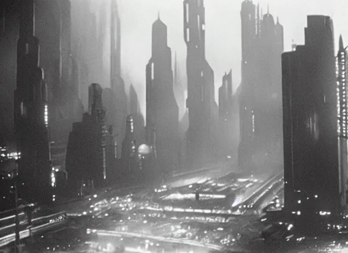 Prompt: scene from the 1934 film blade runner