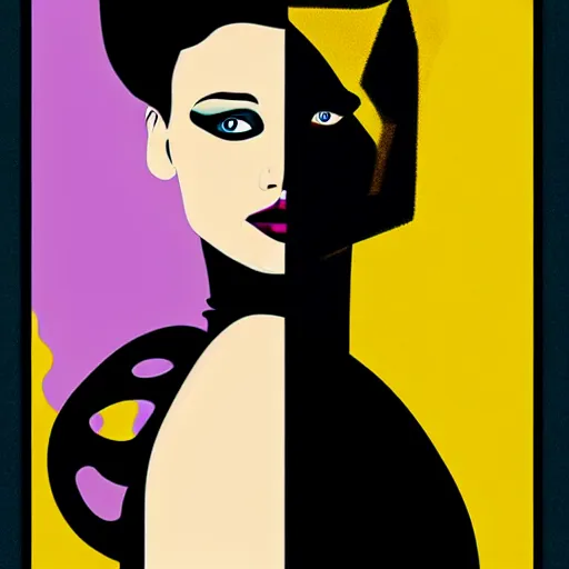 Prompt: supermodel jennifer lawrence as the bride of frankenstein, patrick nagel art style, relistic, fashion pohotography