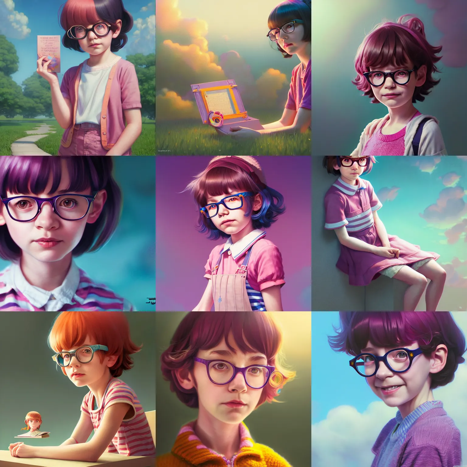 Prompt: junie b jones, child, by tom bagshaw and ilya kuvshinov, rtx rendering, octane render 1 2 8 k, maya, extreme high intricate details by wlop, digital anime art by ross tran, medium shot, composition by sana takeda, dramatic lighting by greg rutkowski