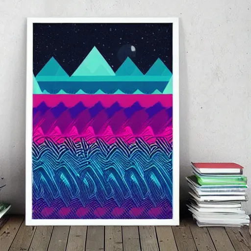 Image similar to tycho chillwave geometric posterpunk printcore