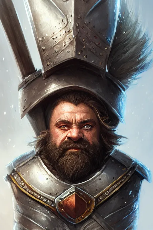 Image similar to dwarf knight portrait, highly detailed, d & d, fantasy, highly detailed, digital painting, trending on artstation, concept art, sharp focus, illustration, global illumination, ray tracing, realistic shaded, art by artgerm and greg rutkowski and fuji choko and viktoria gavrilenko and hoang lap