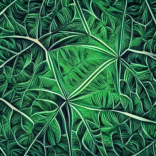 Image similar to beautiful macro photograph of stunning fractal pattern made of tropical leaves