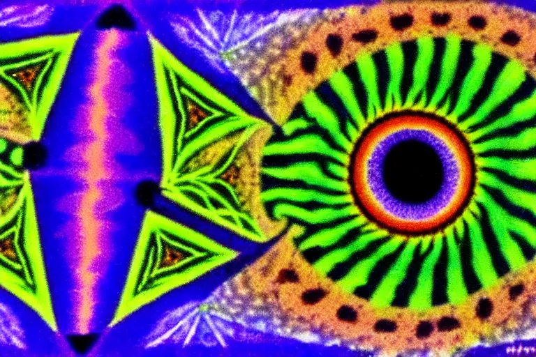 Image similar to eye stair in two another refraction of my thyme expending. embroilment in dichotic phases. fauvism, pyramids of hyperspace.