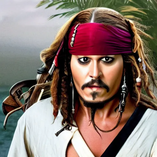 Image similar to christian bayle as jack sparrow