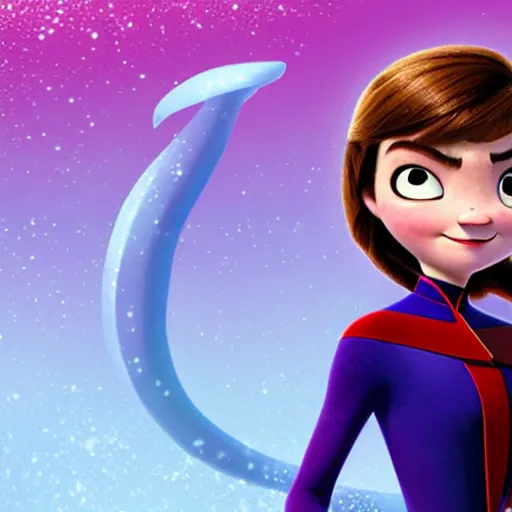 Prompt: violet parr in incredibles 2 style guest starring in frozen movie