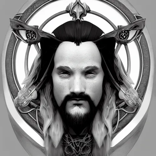 Image similar to bard fantasy, symmetrical beautiful, portrait, trending on artstation