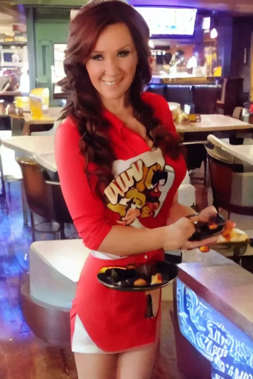 Image similar to april o'neill works as a waitress