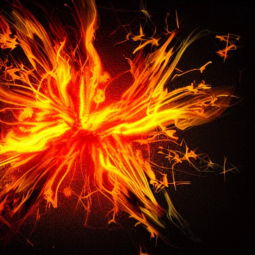 Image similar to fire, particle texture, black background