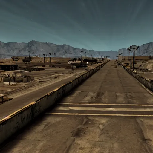 Prompt: the strip from fallout new vegas, mxr mods, 4 k, graphics overhaul, modded, unreal engine 5