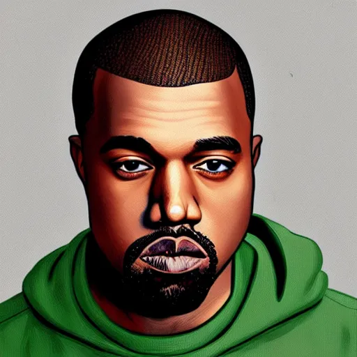 Image similar to portrait of kanye west as pete davidson, art by joe mudureira + Tim Shumate + Ross Tran