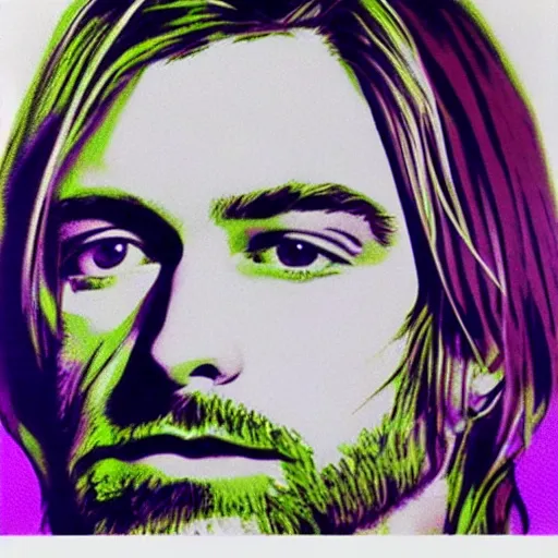 Image similar to kurt cobain op art,