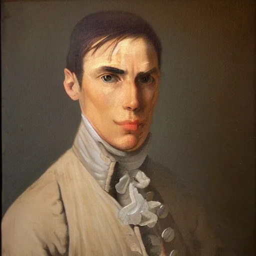 Image similar to An 18th century oil painting of Jerma985, portrait of Jerma985, grainy, realistic, very realistic, hyperrealistic, highly detailed, very detailed, extremely detailed, very neat, very epic, very cool, detailed, trending on artstation