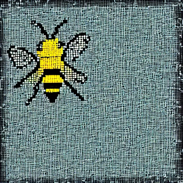 Image similar to bee, pixelated, flying