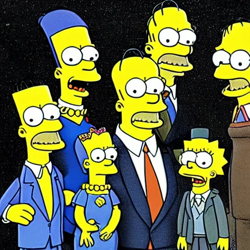 Image similar to howard phillips lovecraft in the form of the simpsons characters