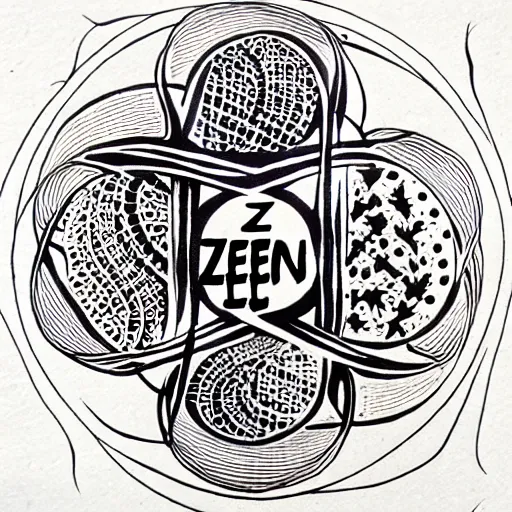 Image similar to zen, unity of consciousness, ink