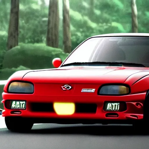 Image similar to ikari shinji drifting in a mazda rx 7, full hd, 4 k initial d wallaper, initial d anime