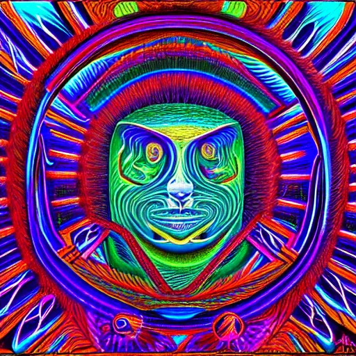 Image similar to a DMT trip about discovering the Theory of Everything, drawn by Alex Grey, highly detailed and colored, trending on artstation