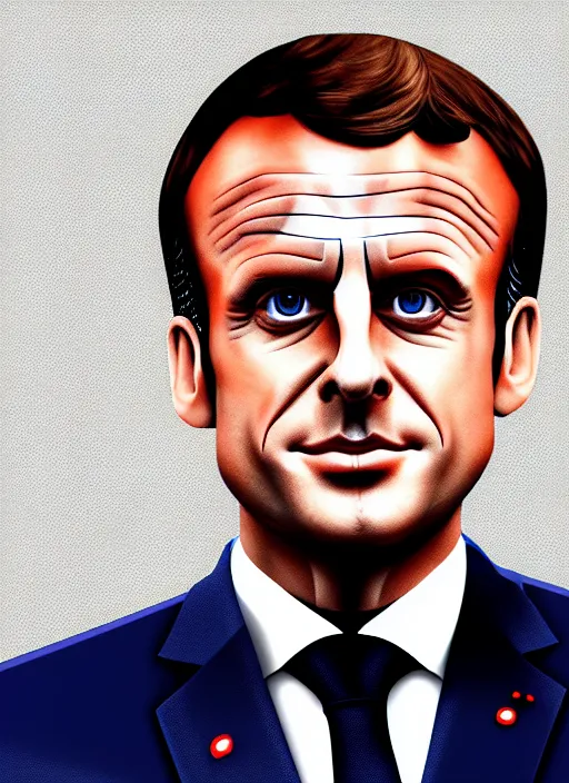 Image similar to french president emmanuel macron dressed as a surgeon, digital art