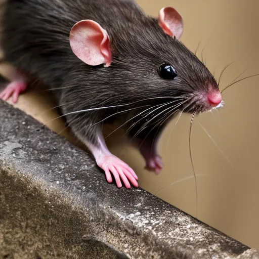 Image similar to 8 k uhd rats man stealth, half, cursed, sewer, animals, bizzare, weird, endangered, highly details content