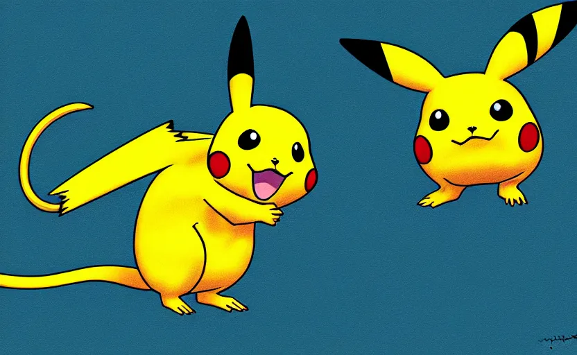 Image similar to scientific illustration of Pikachu the electric mouse, photorealistic art