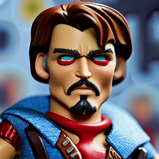 Image similar to Johnny Depp He-Man action figure