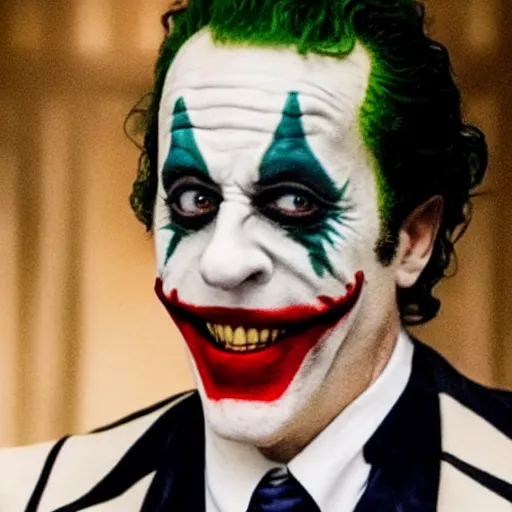 Image similar to film still of Jerry Seinfeld as joker in the new Joker movie