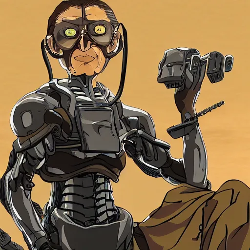 Prompt: Ruth Bader Ginsburg in a mech suit from Attack on Titan