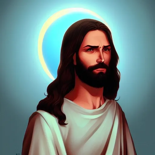 Image similar to jesus christ by ilya kuvshinov