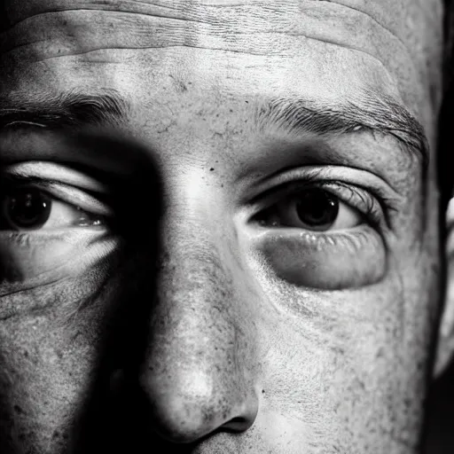 Prompt: close up portrait of mark zuckerberg he has pupils shaped as dollars signs, 8 k, bokeh