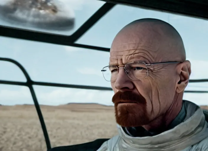 Image similar to film still of Walter White as Cooper in Interstellar, 4k