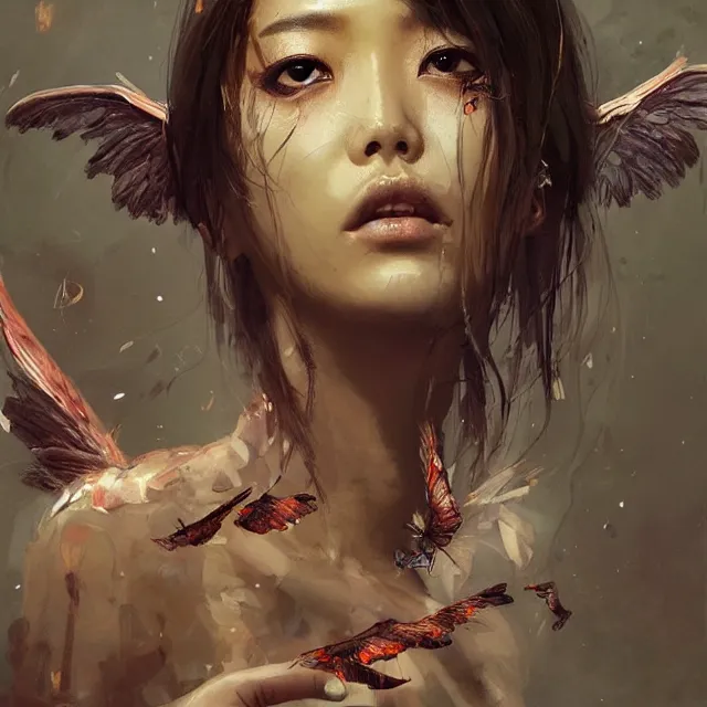 Prompt: beauty girl asian, wings, angel sexy, hyper detailed, insane details, intricate, elite, elegant, luxury, by ismail inceoglu dragan bibin hans thoma greg rutkowski alexandros pyromallis rene maritte illustrated, perfect face, fine details, realistic shaded, fine - face, pretty face