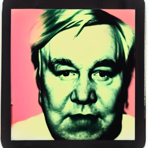 Image similar to color polaroid portrait of a fat man by andy warhol.