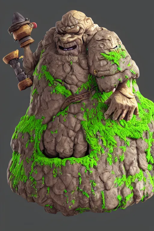 Image similar to zelda fantasy art giant golem troll wood rock, global illumination ray tracing hdr fanart arstation by sung choi and eric pfeiffer and gabriel garza and casper konefal hardmesh zbrushcentral