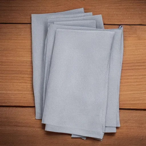 Prompt: stack of 4 light grey napkins, product photography, professional lighting