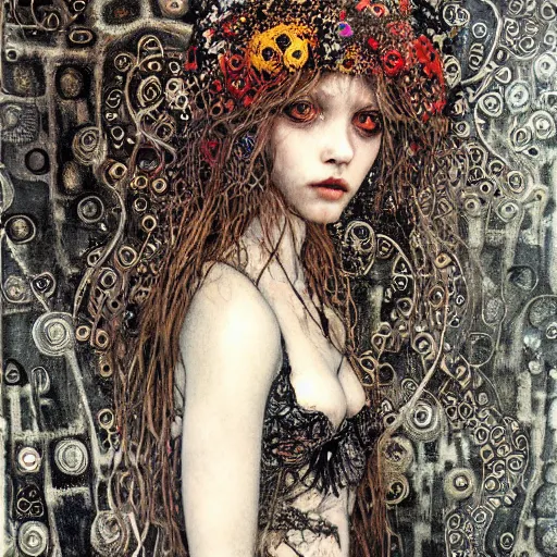 Image similar to deprived demon, intricate detail, klimt, royo, royo, whealan,