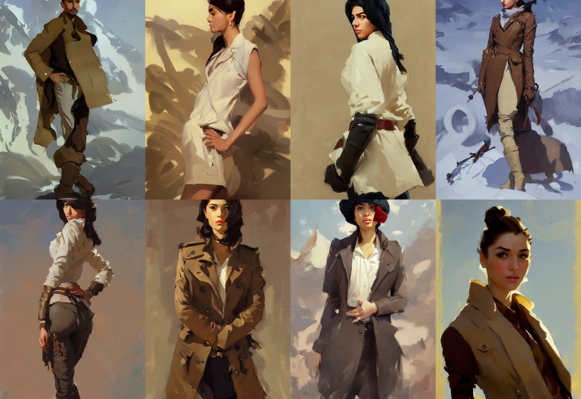 Prompt: portrait of russian iranian asian african model girl jodhpurs winter traveler greg manchess painting by sargent and leyendecker, studio ghibli, fantasy, medium shot, asymmetrical, intricate, elegant, matte painting, illustration, hearthstone, by greg rutkowski, by greg tocchini, by james gilleard, by joe fenton