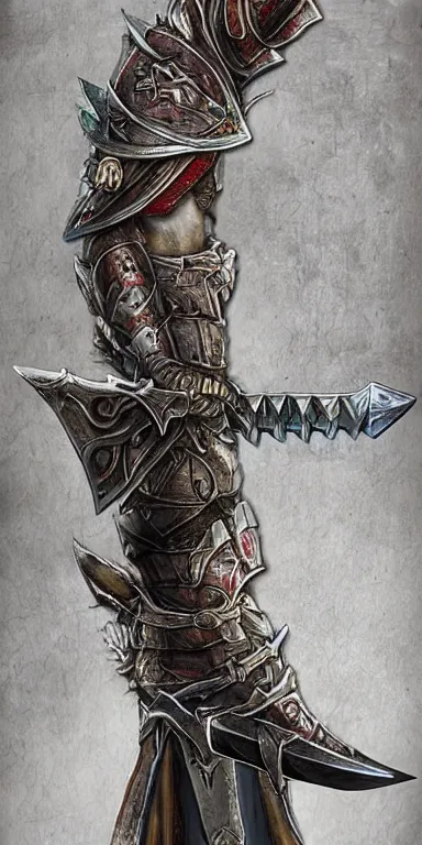 Image similar to warrior sword blade, war theme sword blade, fantasy sword of warrior, armored sword blade, fiery coloring, epic fantasy style art, fantasy epic digital art, epic fantasy weapon art