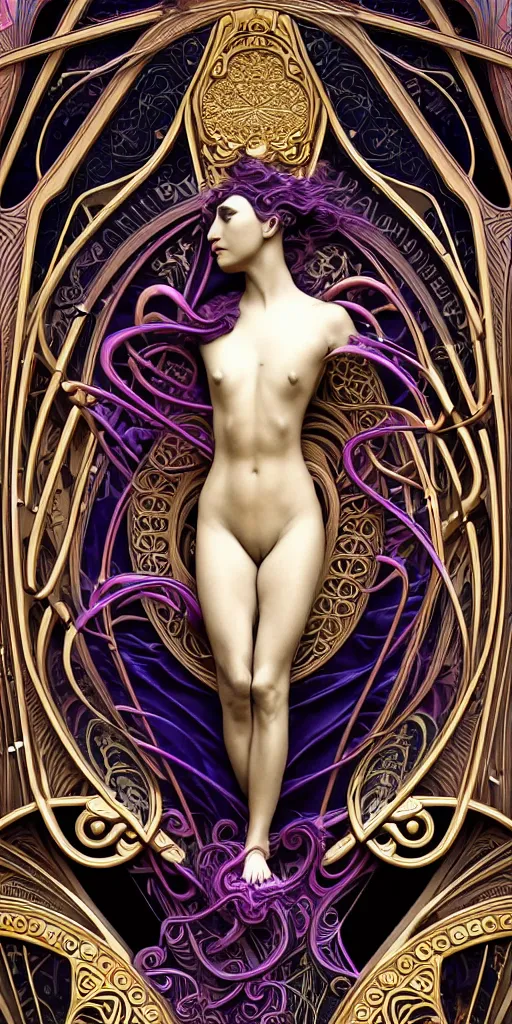 Prompt: the source of future growth dramatic, elaborate emotive Art Nouveau styles to emphasise beauty as a transcendental, seamless pattern, symmetrical, large motifs, 8k image, supersharp, medallions, iridescent black and rainbow colors with gold accents, perfect symmetry, pearlescent, High Definition, sci-fi, Octane render in Maya and Houdini, light, shadows, reflections, photorealistic, masterpiece, smooth gradients, high contrast, 3D, no blur, sharp focus, photorealistic, insanely detailed and intricate, cinematic lighting, Octane render, epic scene, 8K