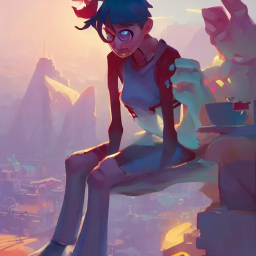 Image similar to hero world breakfast at tiffany's, behance hd by jesper ejsing, by rhads, makoto shinkai and lois van baarle, ilya kuvshinov, rossdraws global illumination