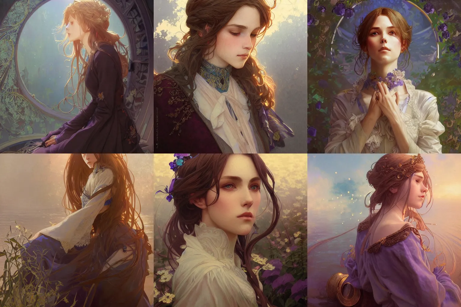 Prompt: portrait of violet evergarden, fantasy, intricate, elegant, highly detailed, digital painting, artstation, concept art, smooth, sharp focus, illustration, art by artgerm and greg rutkowski and alphonse mucha