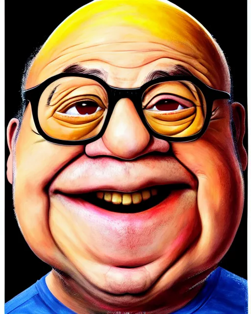 Image similar to painting portrait of danny devito as an egg, cartoon, warm lighting, danny devito has an egg body, movie poster, illustration by bartek fedyczak, erak note, tooth wu, neil richards, kan liu, siwoo kim, jisu choe, trending on art station