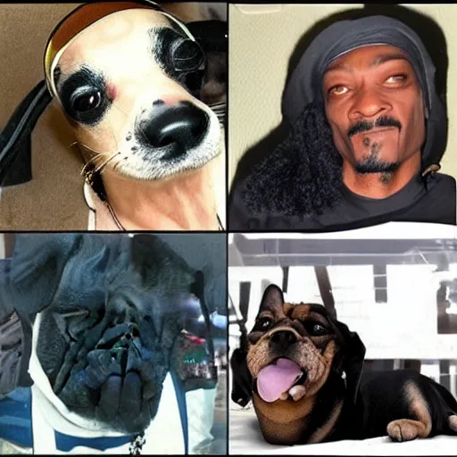 Image similar to a mix between Snoop Dogg and a dog