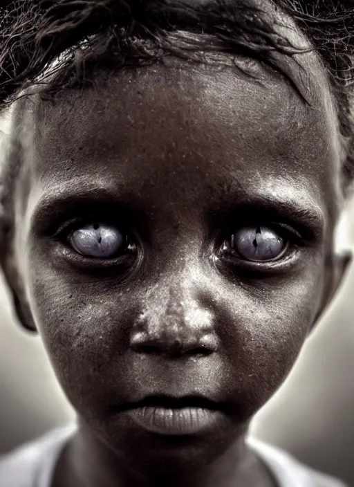 Prompt: closeup portrait of a Black-Eyed Child ghost, depth of field, zeiss lens, detailed, symmetrical, centered, fashion photoshoot, by Annie Leibovitz and Steve McCurry, David Lazar, Jimmy Nelsson, Breathtaking, 8k resolution, extremely detailed, beautiful, establishing shot, artistic, hyperrealistic, beautiful face, octane render