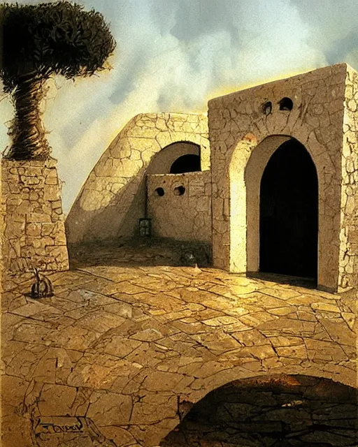 Image similar to trulli, apulia by peter andrew jones, hyper detailed