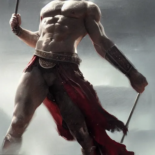 Image similar to Henry Cavill is a roman gladiator, gorgeous, amazing, muscular, silk, intricate, elegant, thighs, highly detailed, digital painting, artstation, concept art, sharp focus, illustration, by greg rutkowski